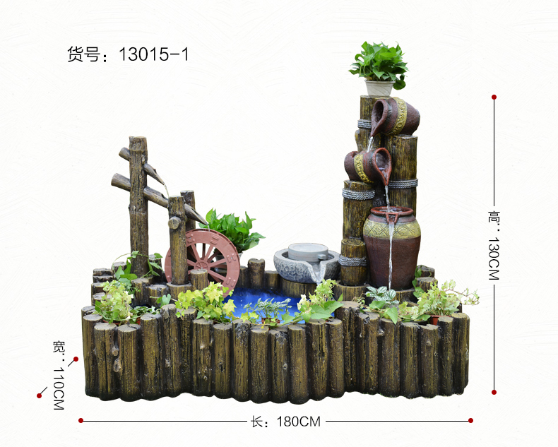 大型假山流水喷泉鱼池造景 办公室、阳台与庭院的招财树脂景观艺术