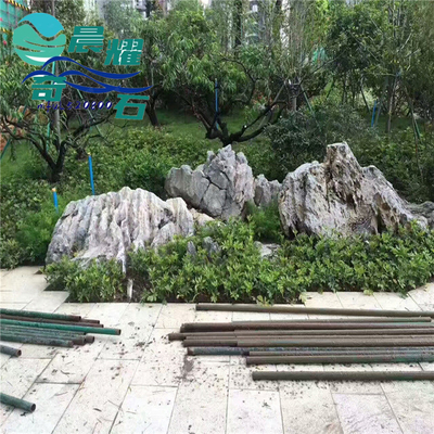 自然英石假山石与大型工程景观应用